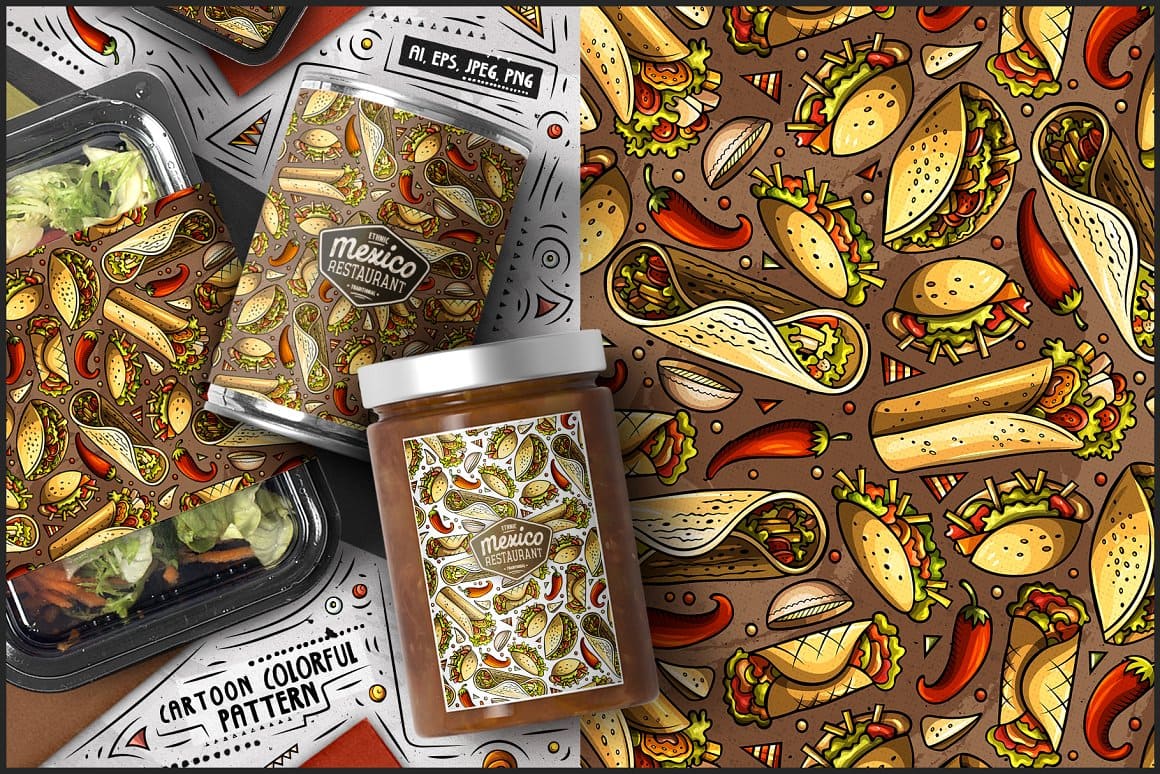 7 Mexican Food Seamless Patterns Preview 6.