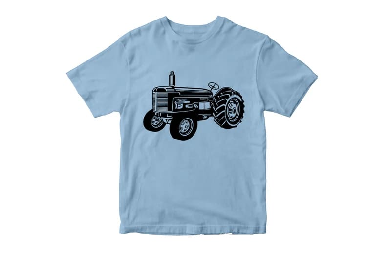 8 farm tractor svg t-shirt mockup.