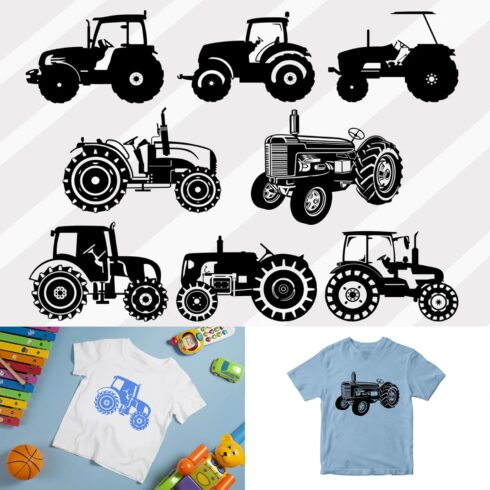 8 Farm Tractor SVG cover image.