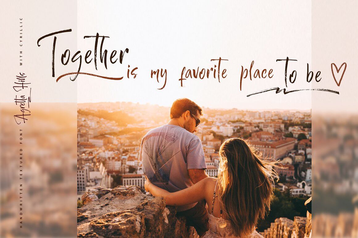 Image of a girl with a guy and the inscription "Together is my favorite place to be."