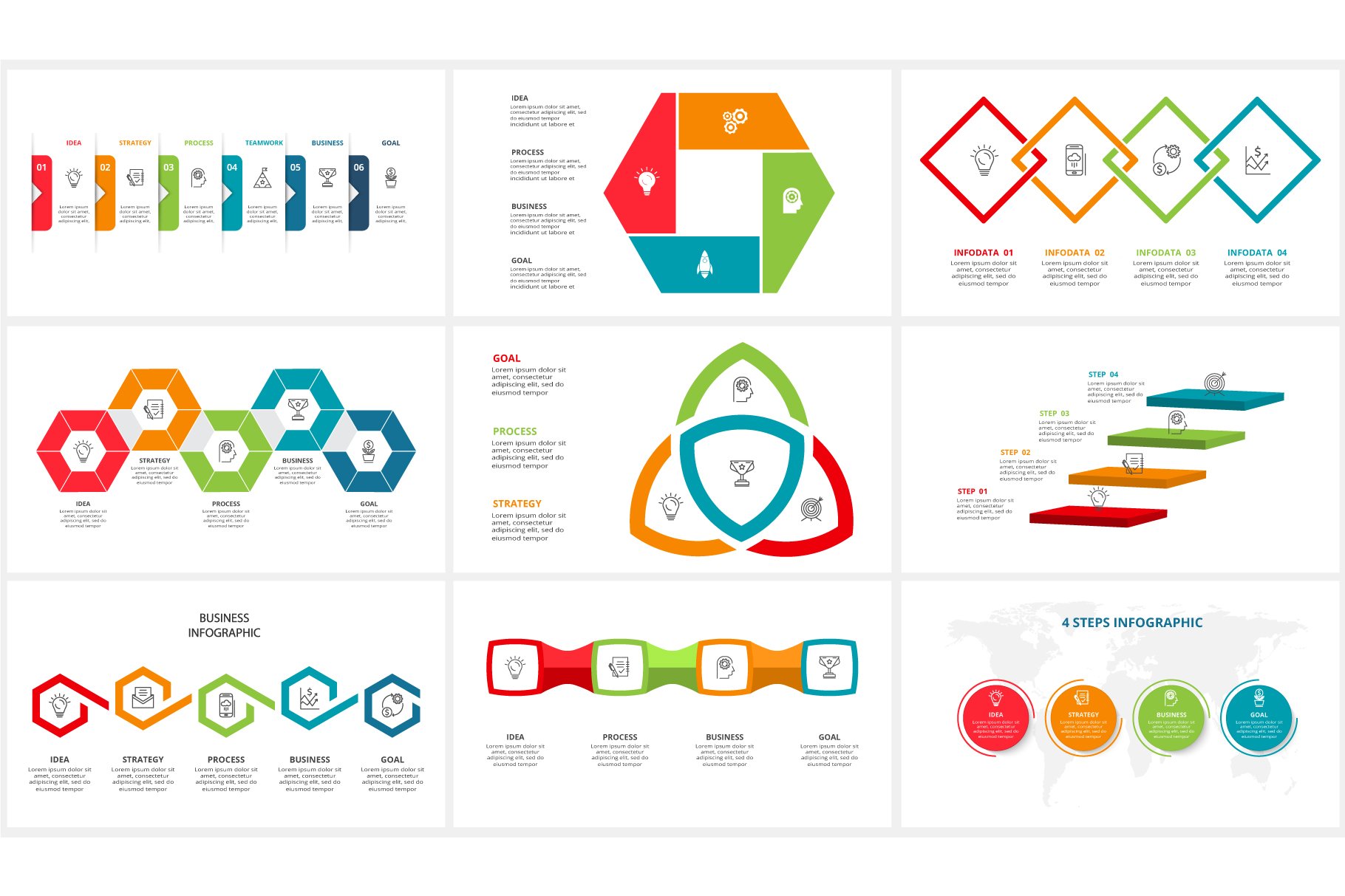 abstract animated infographics slides 4