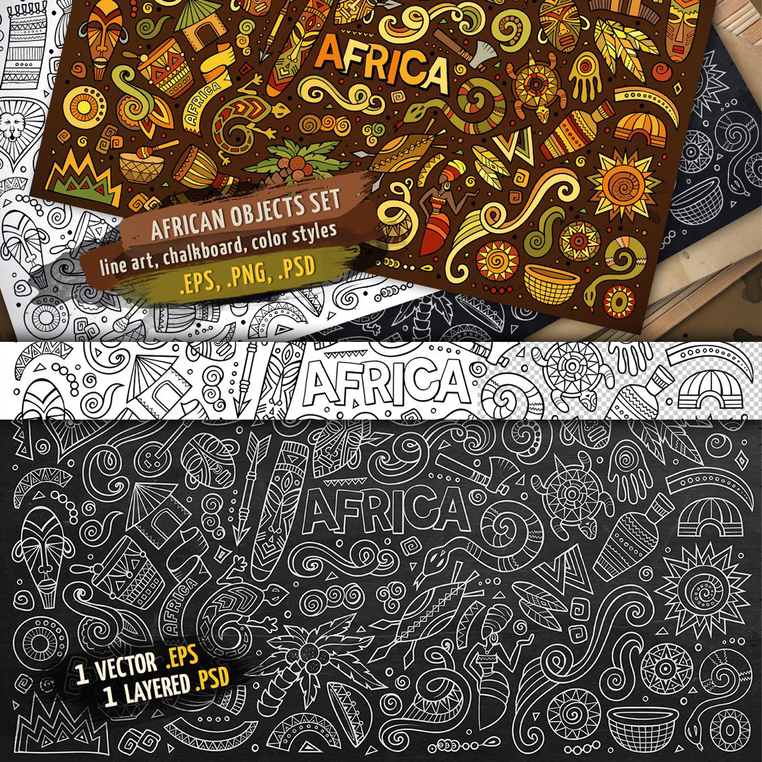 Preview images of African attributes.