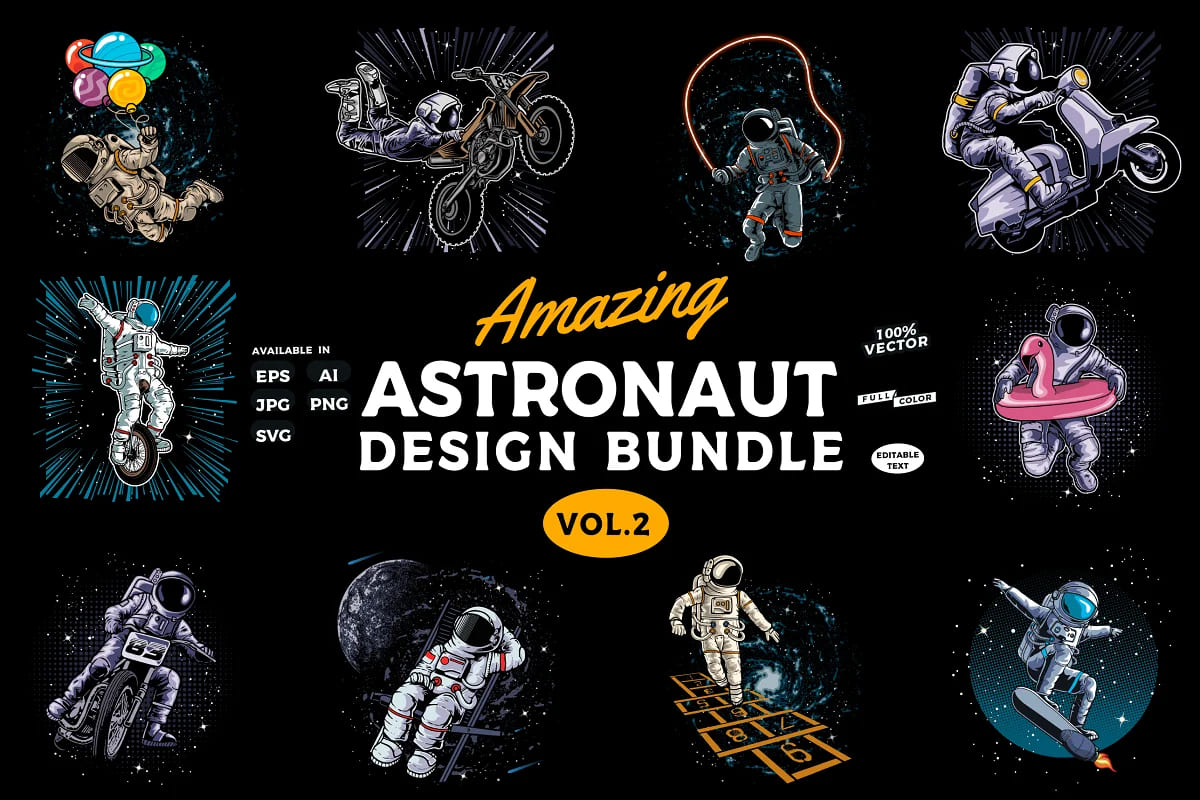 amazing astronaut design bundle.
