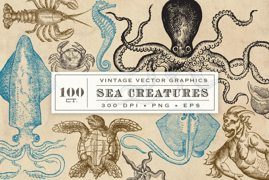 Antique Sea Creatures & Monsters – MasterBundles