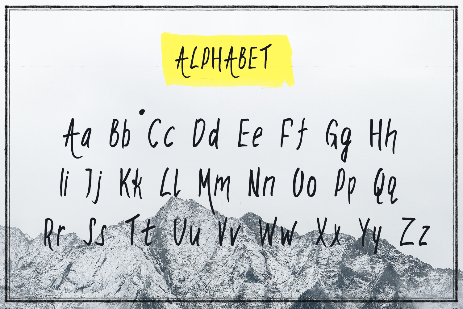 Alphabet using font is provided.