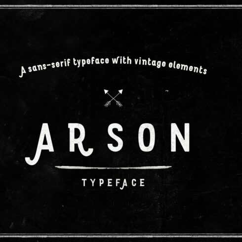 Arson typeface main preview.