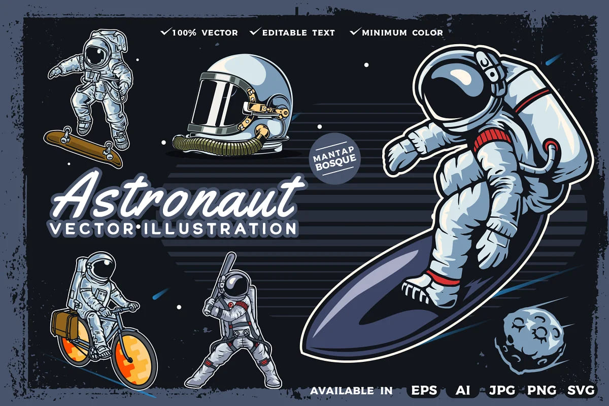 astronaut vector illustration.