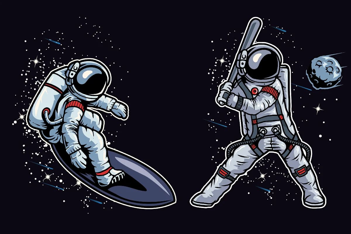 astronaut vector illustration collection.