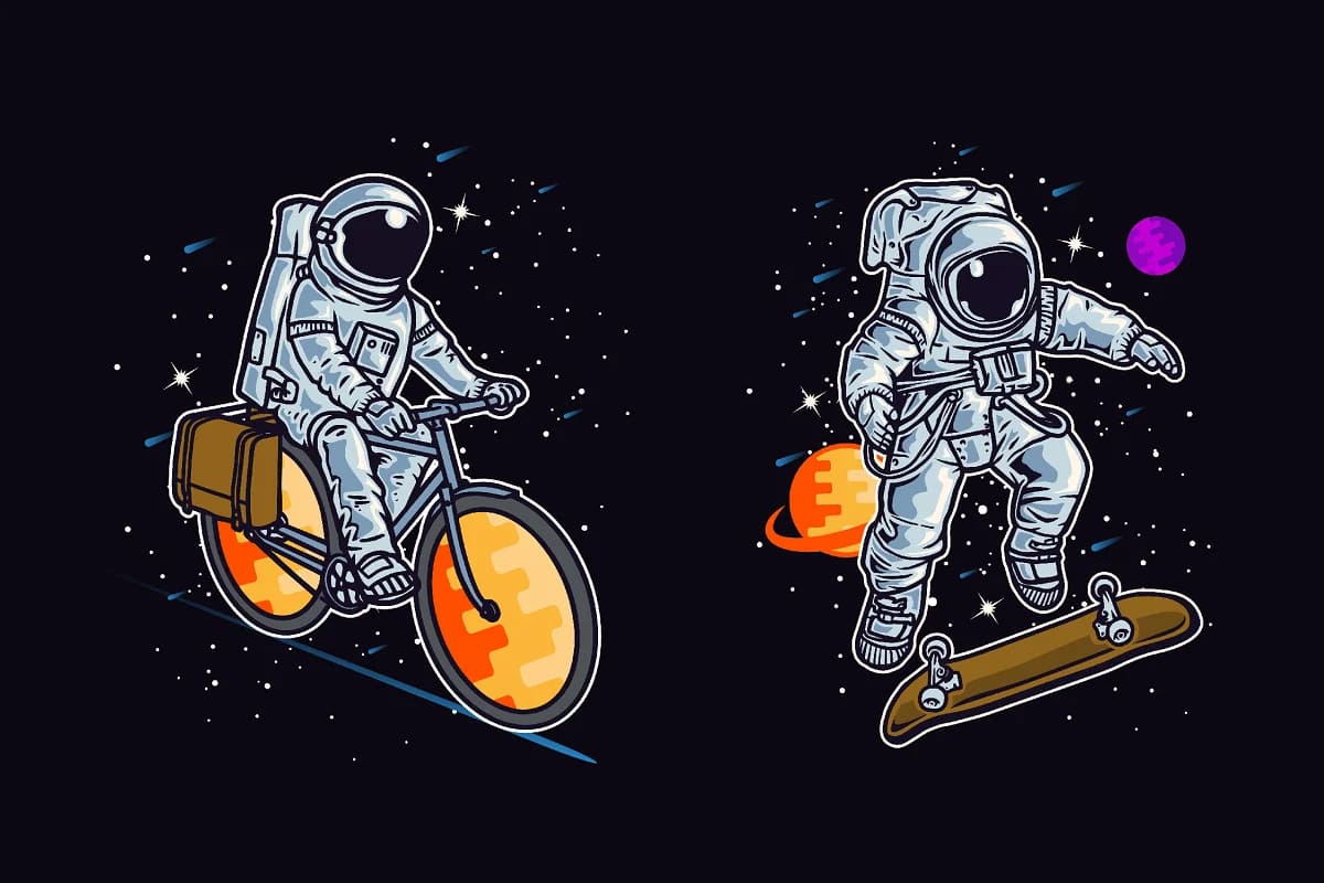 astronaut vector illustration pack.