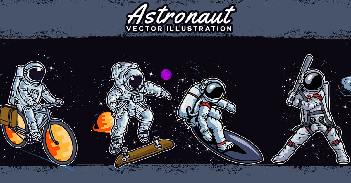 Astronaut Vector Illustration facebook image.