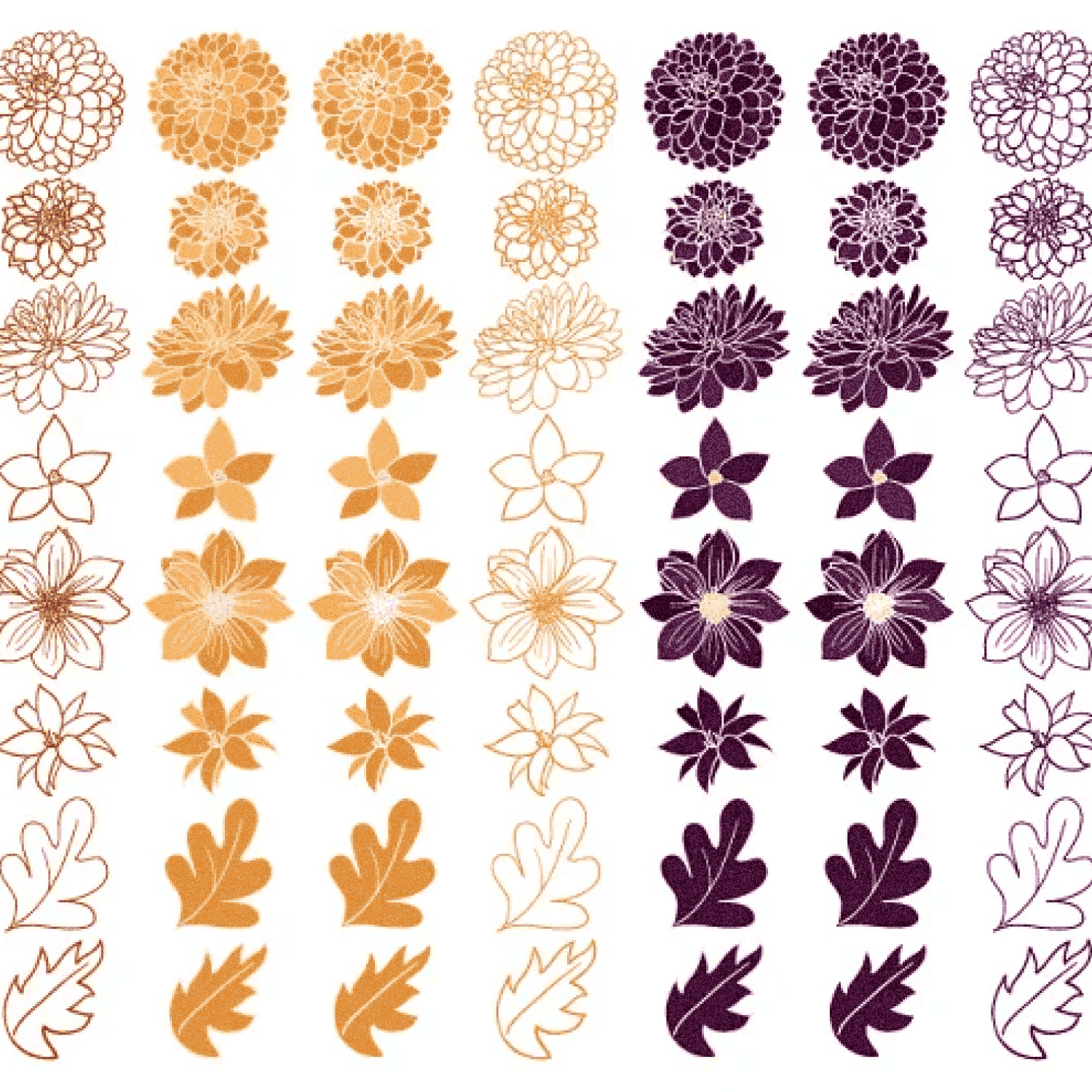 Autumn Dahlia Flower Clipart - Cover Image.
