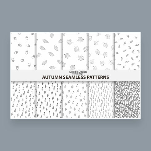 autumn seamless handdrawn patterns cover image.