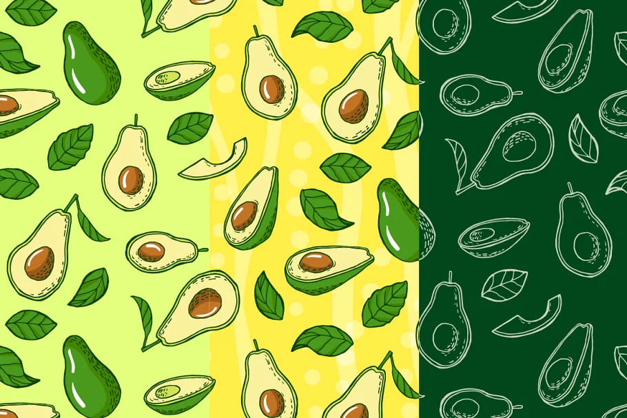 avocado illustrations.
