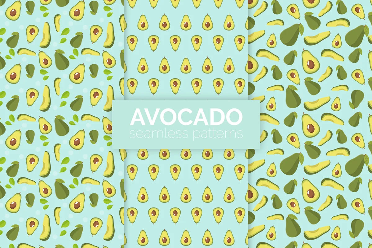 avocado seamless patterns.