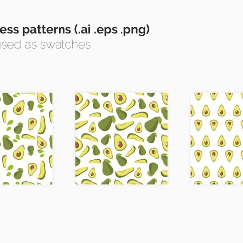 avocado seamless patterns set.