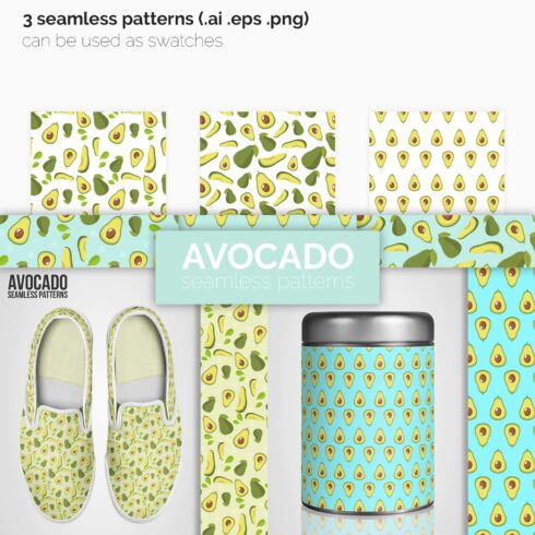 Avocado Seamless Patterns cover image.