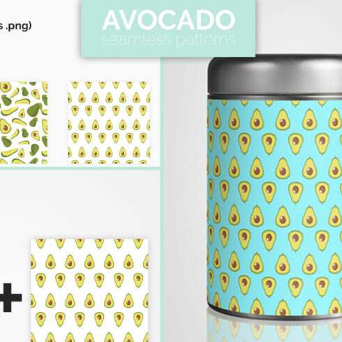 Avocado Seamless Patterns facebook image.