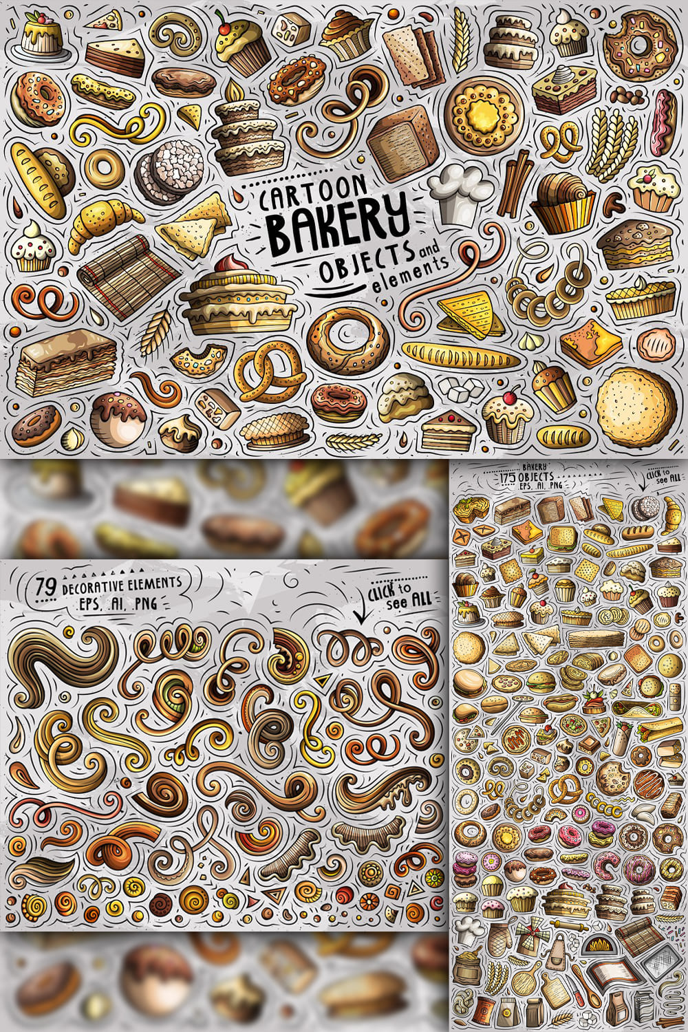 Bakery Products Cartoon Objects Set Pinterest 1000 1500.