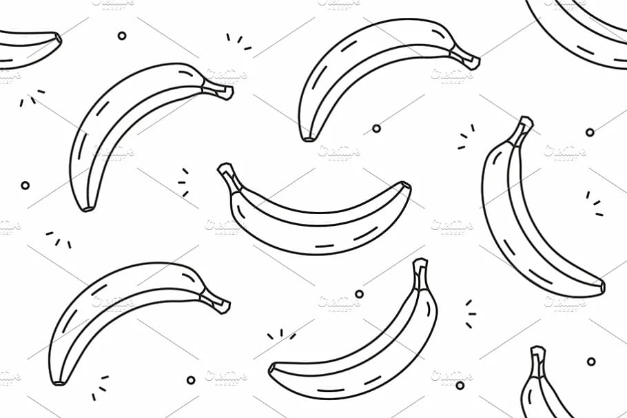bananas patterns, transparent bananas on transparent background.