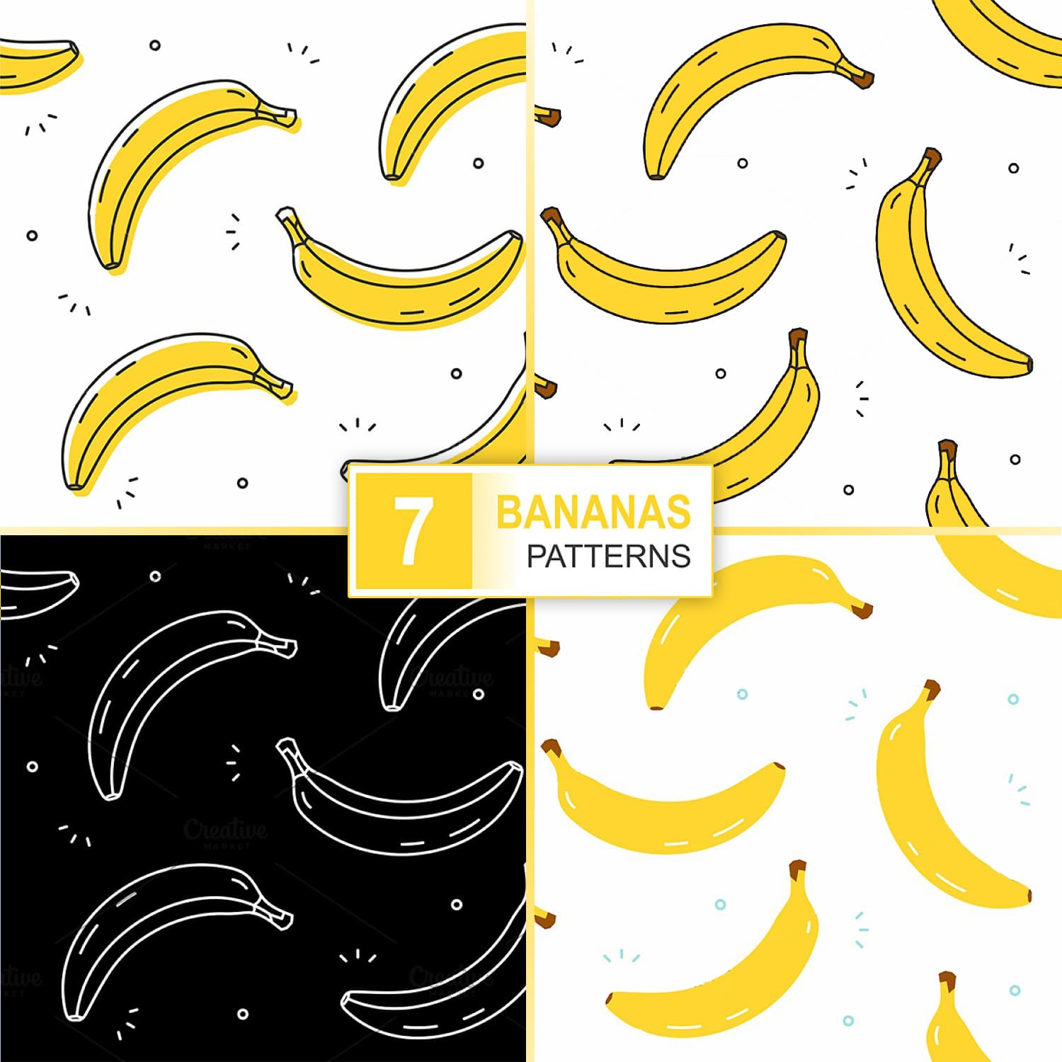 bananas patterns graphics design.