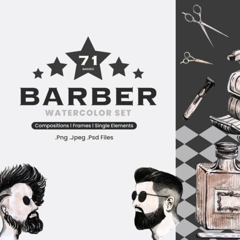 barber haircuts watercolor cover image.