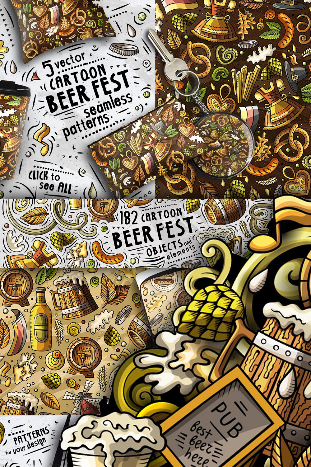 Beer fest cartoon doodle big pack pinterest.