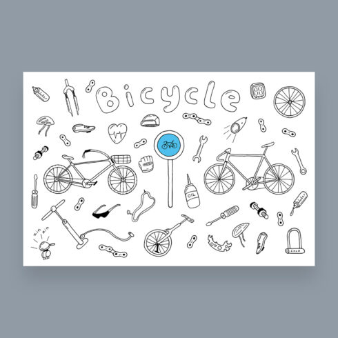 bicycle collection in doodle style cover image.