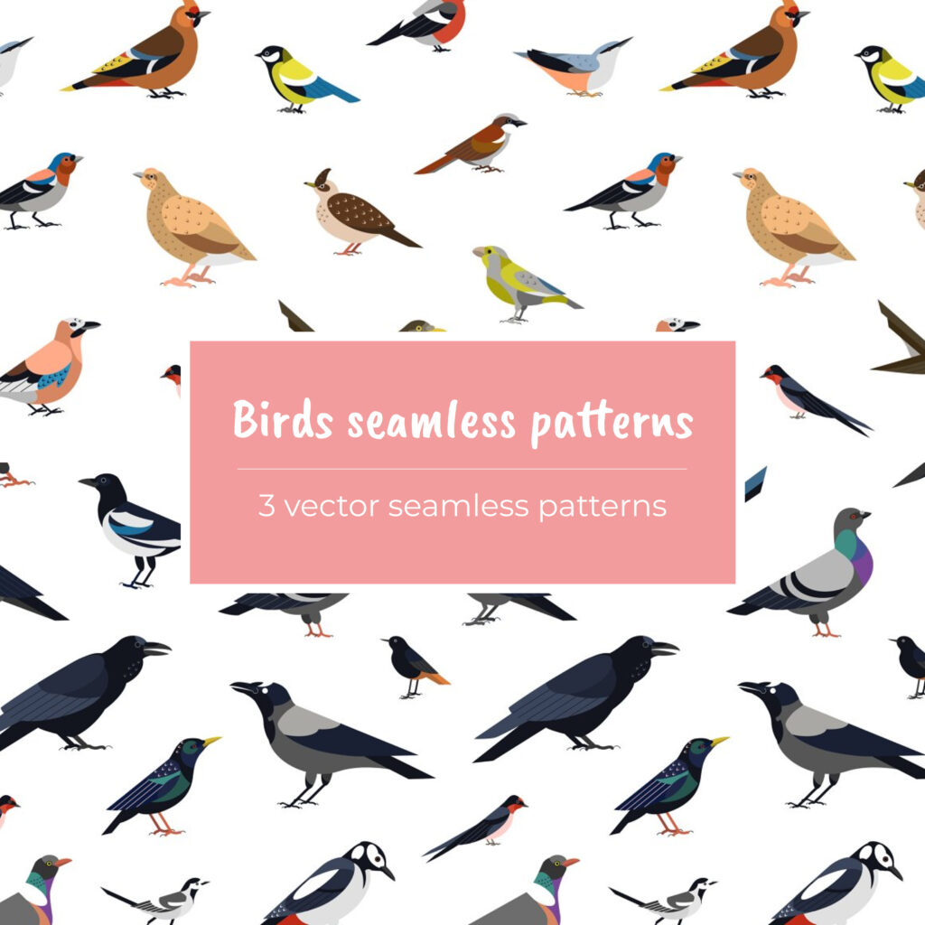 Birds Seamless Patterns Set – MasterBundles