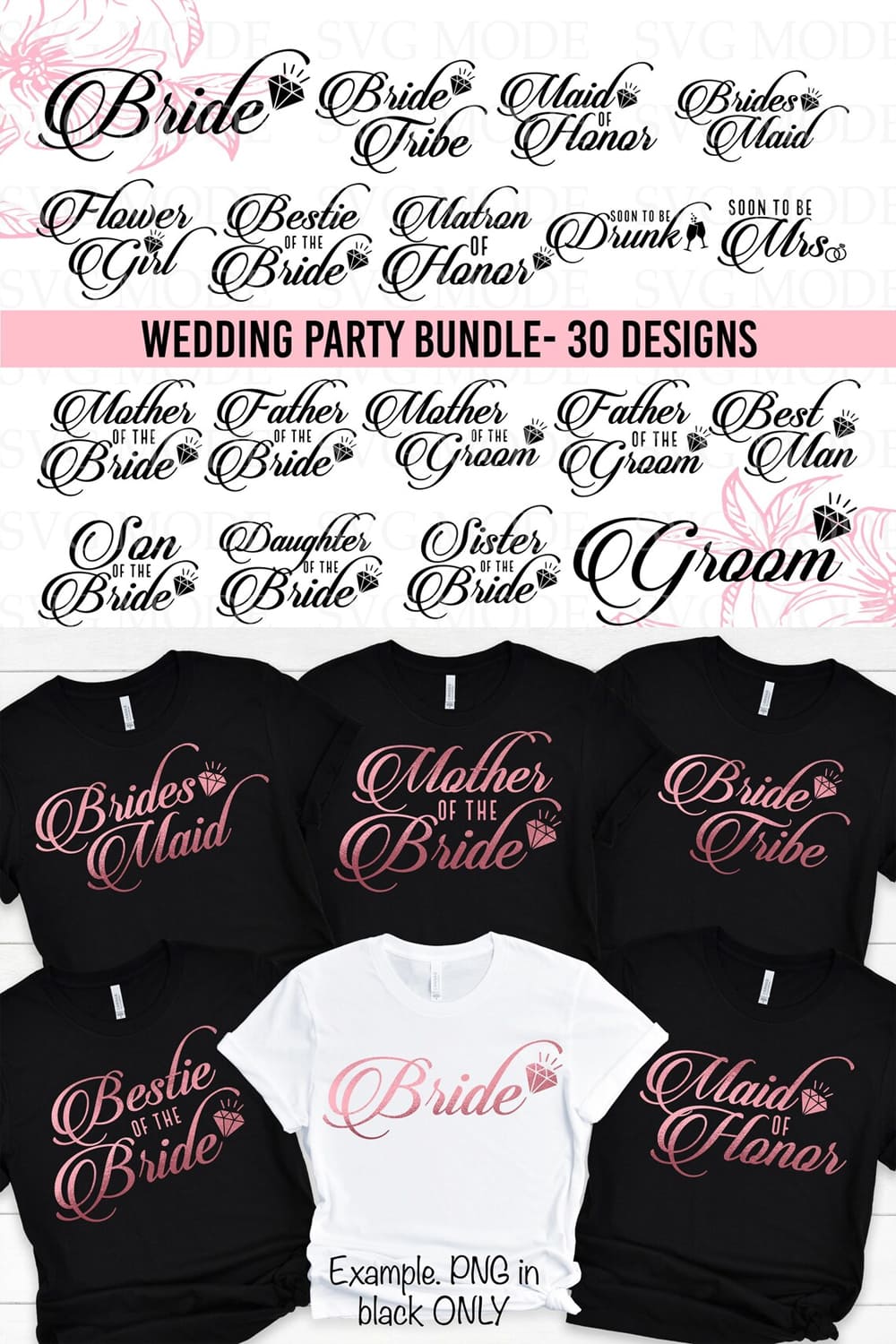 Bridal Party SVG Bundle pinterest image.