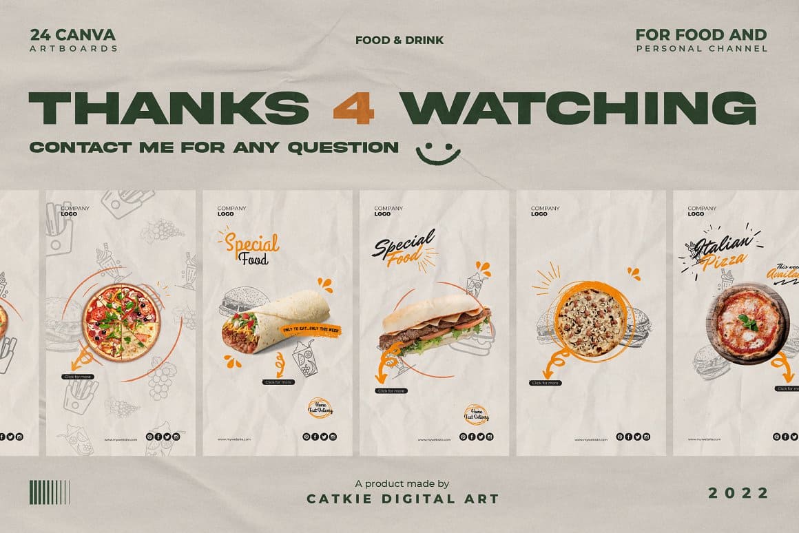 Canva Food Instagram Template Kit Preview 6.