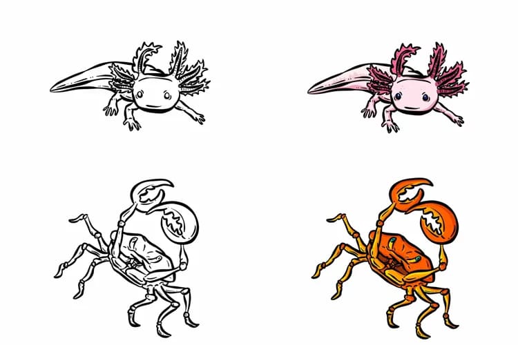 cartoon sea creatures graphics.