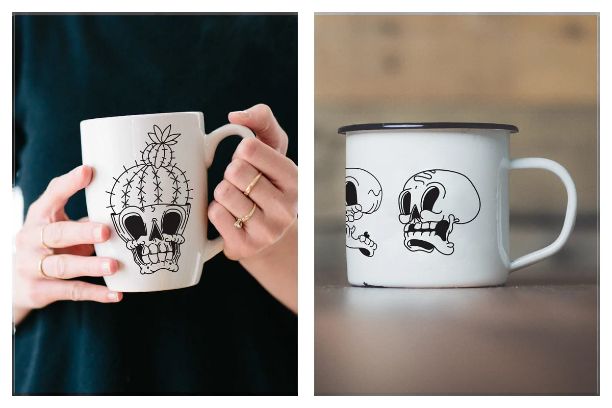 cartoon skulls design.