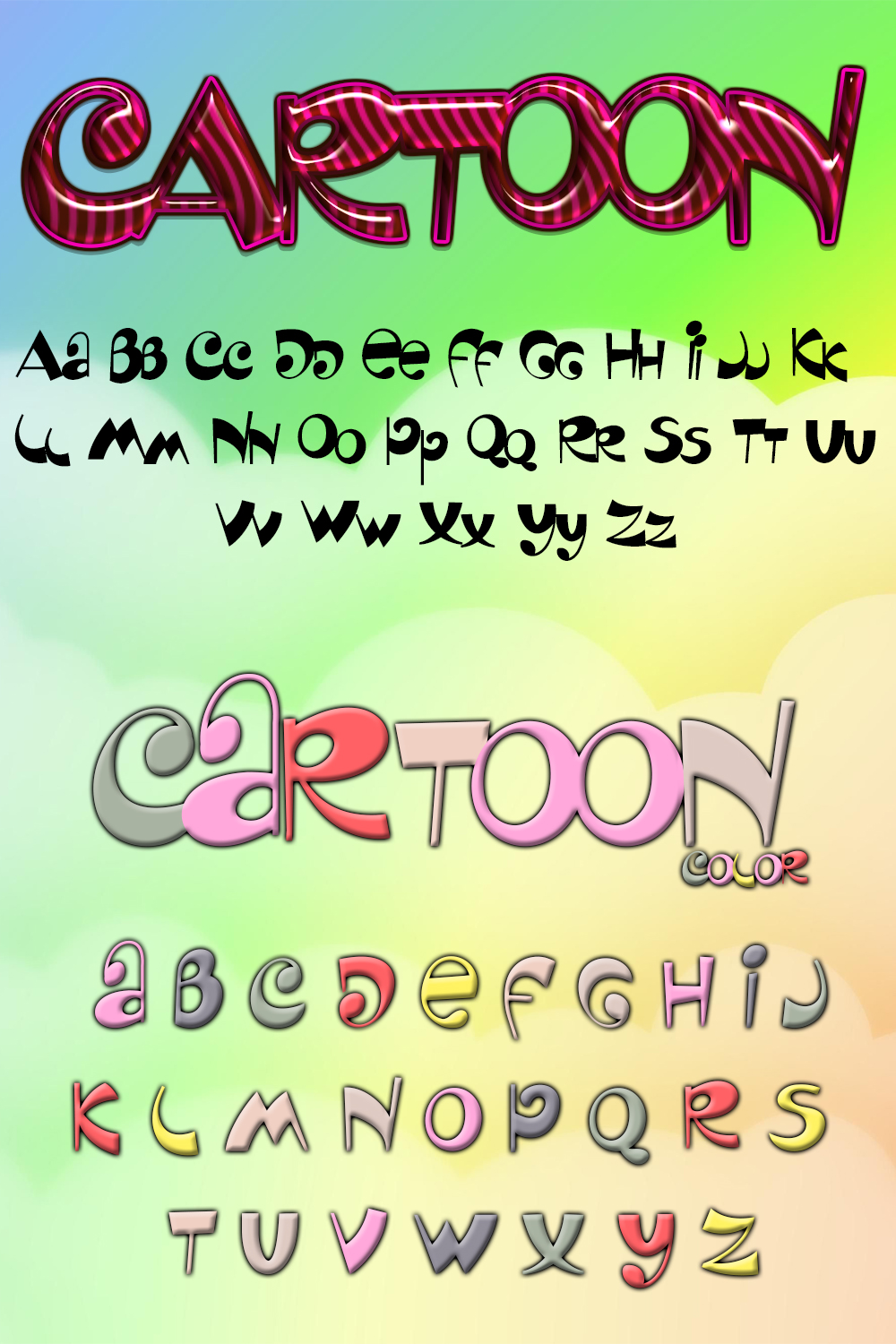 Cartoon font of pinterest.