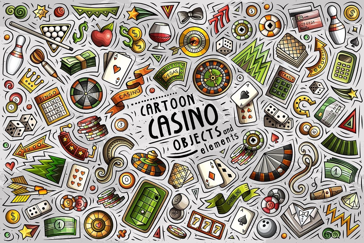 Casino Cartoon Objects Set Preview 1.