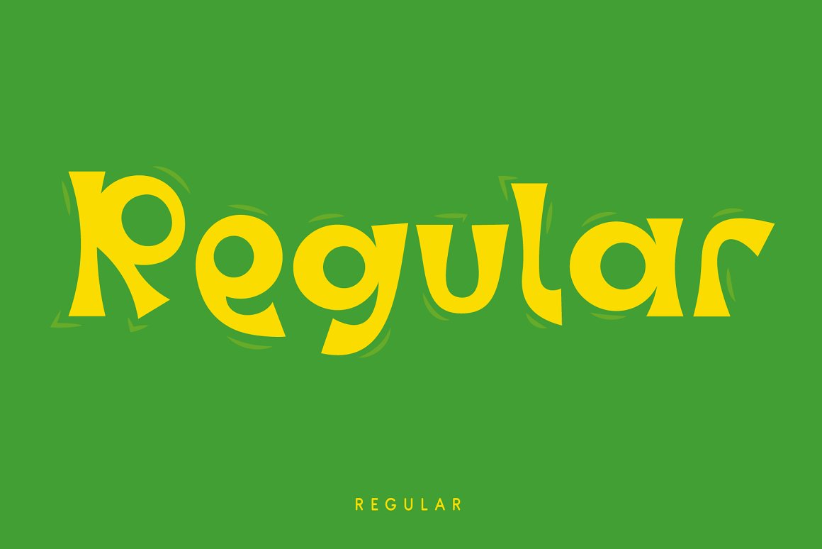 Regular painted yellow on a green background.