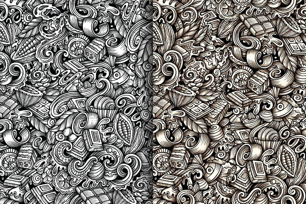 Chocolate Graphics Doodle Patterns Preview 7.