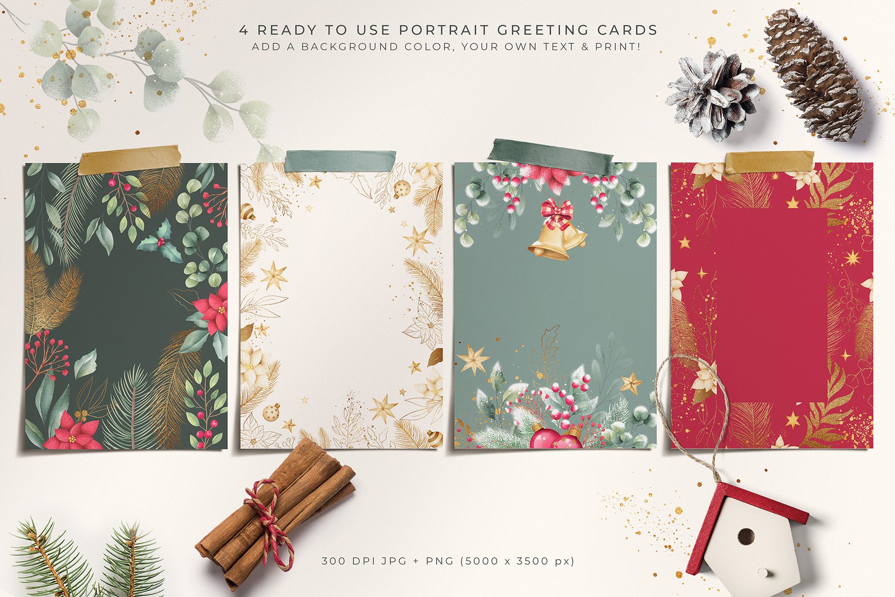 christmas illustration bundle cards