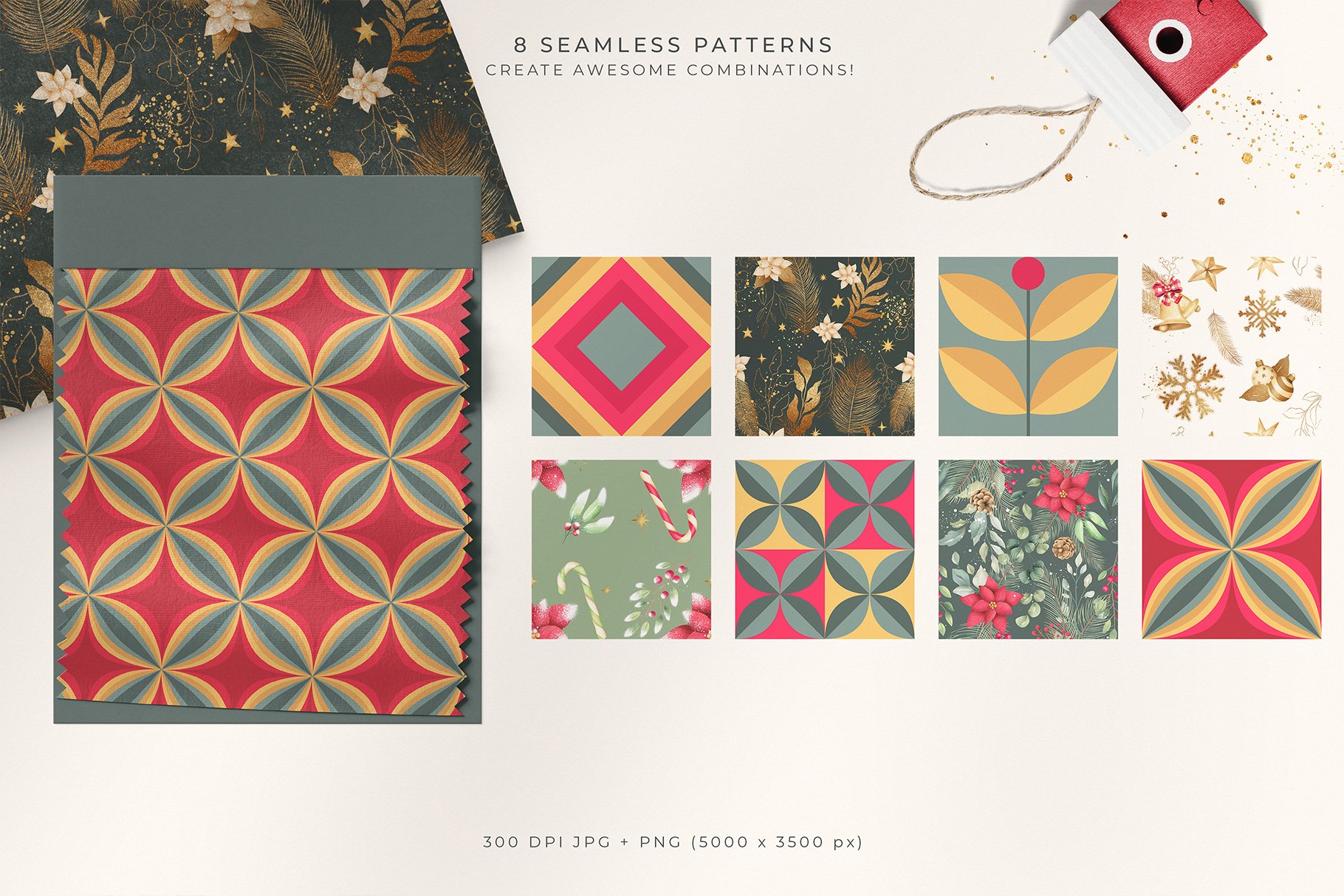 christmas illustration bundle patterns