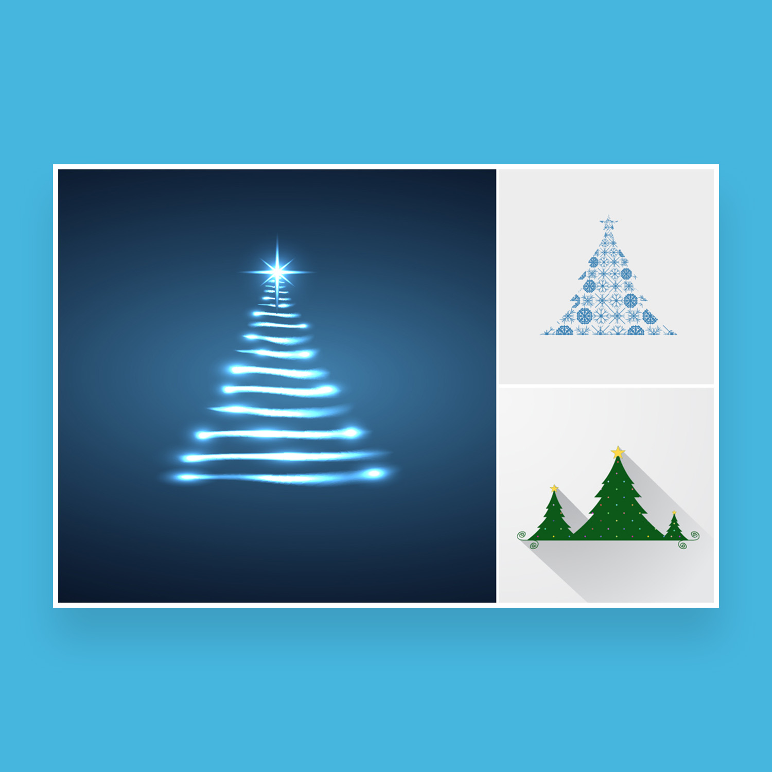 christmas trees set preview image.