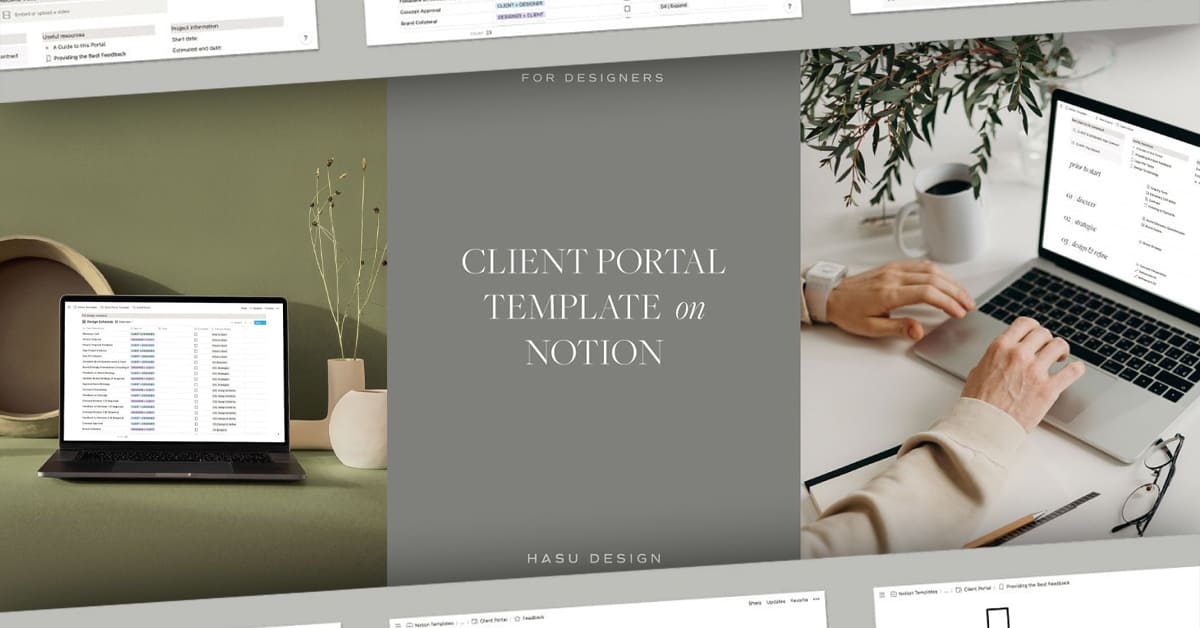 Client Portal Template on Notion facebook image.
