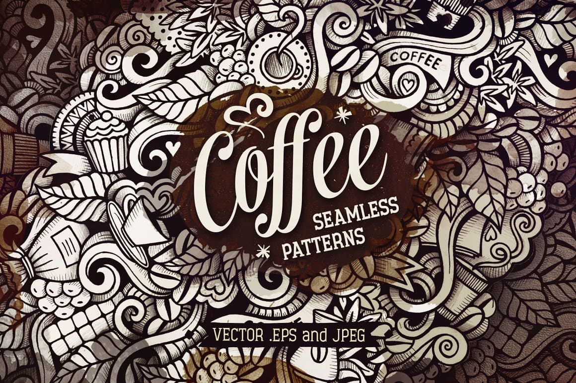 Coffee Graphics Patterns Preview 1.