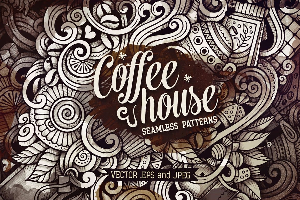 Coffee Graphics Patterns Preview 1.