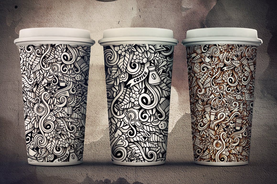 Coffee Graphics Patterns Preview 2.