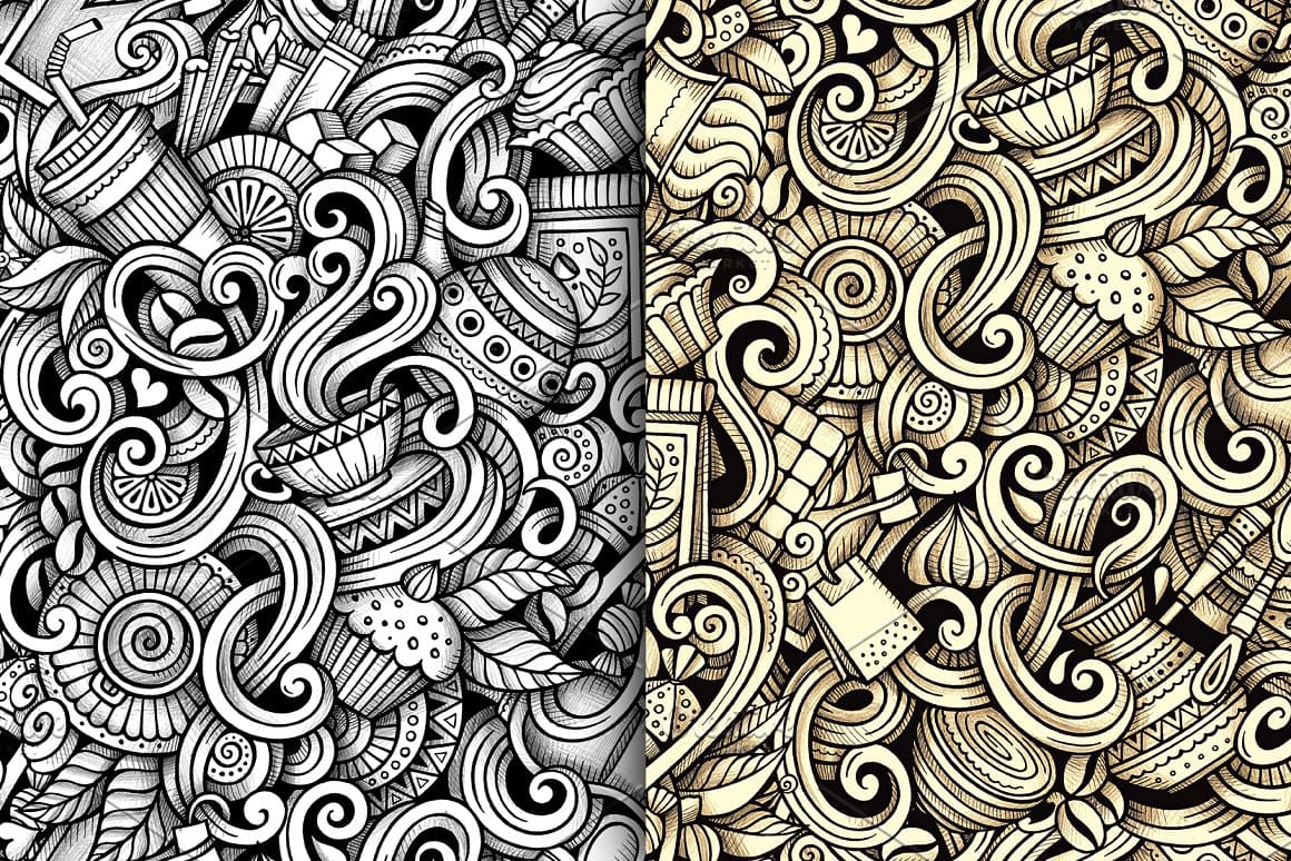 Coffee Graphics Patterns Preview 3.
