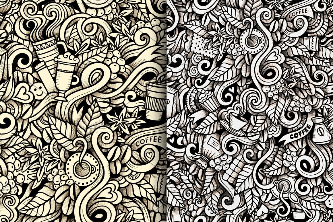 Coffee Graphics Patterns Preview 5.