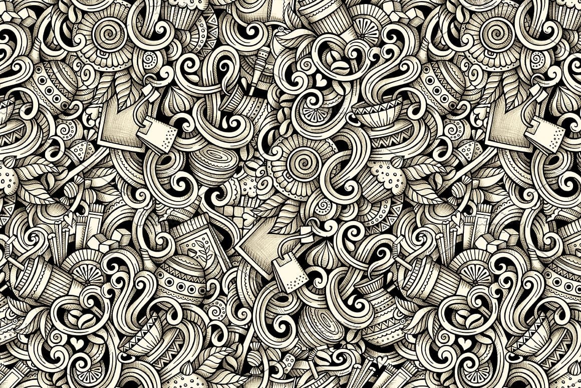 Coffee Graphics Patterns Preview 5.
