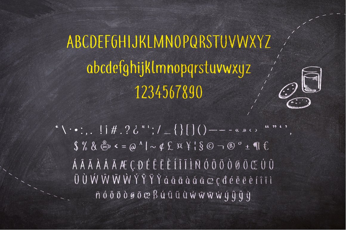 Alphabet and numbers, zaki and more made in font.