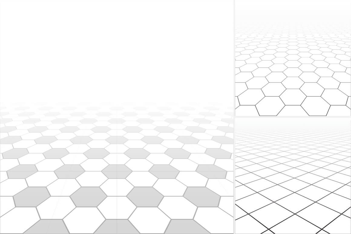 Abstract background of gray hexagons around which are white hexagons.