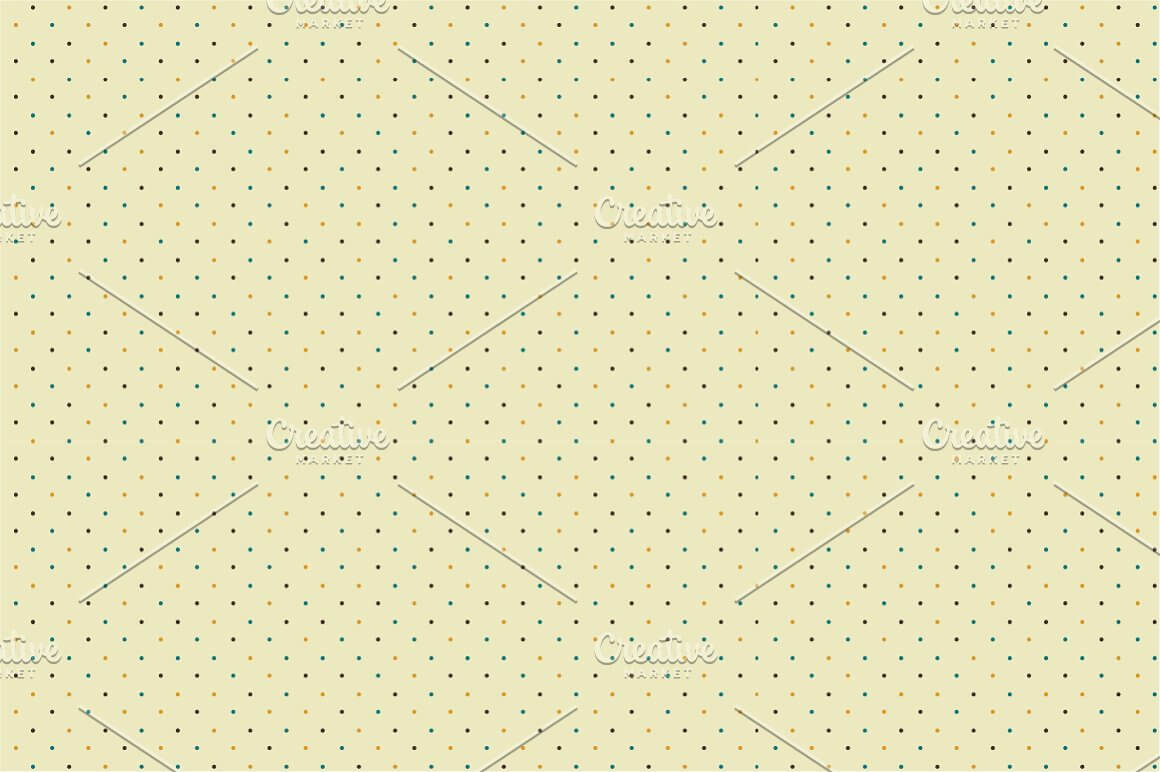 Collection of retro patterns with small colored dots.