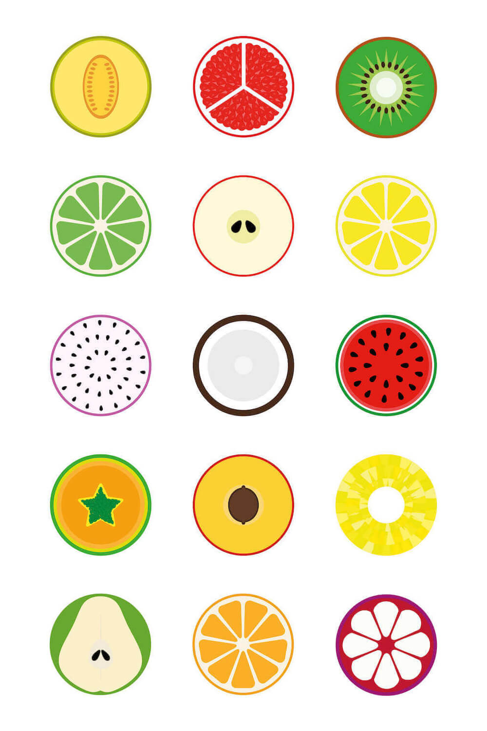 collection of vector fruit icons pinterest image.